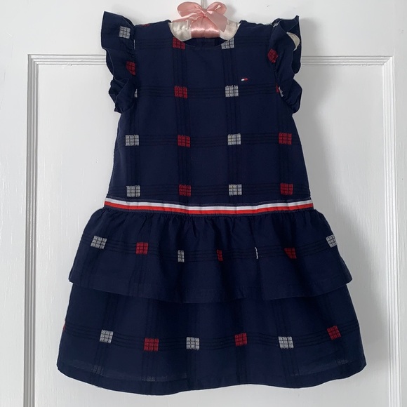 Tommy Hilfiger Other - Tommy Hilfiger Navy Ruffle Sleeve Dress EUC 18M